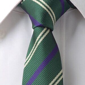 Green Striped Necktie 2.5" x 58"